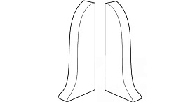 Торцевая пара (заглушка левая и правая) Лексида 55мм, 163 Гранит серый